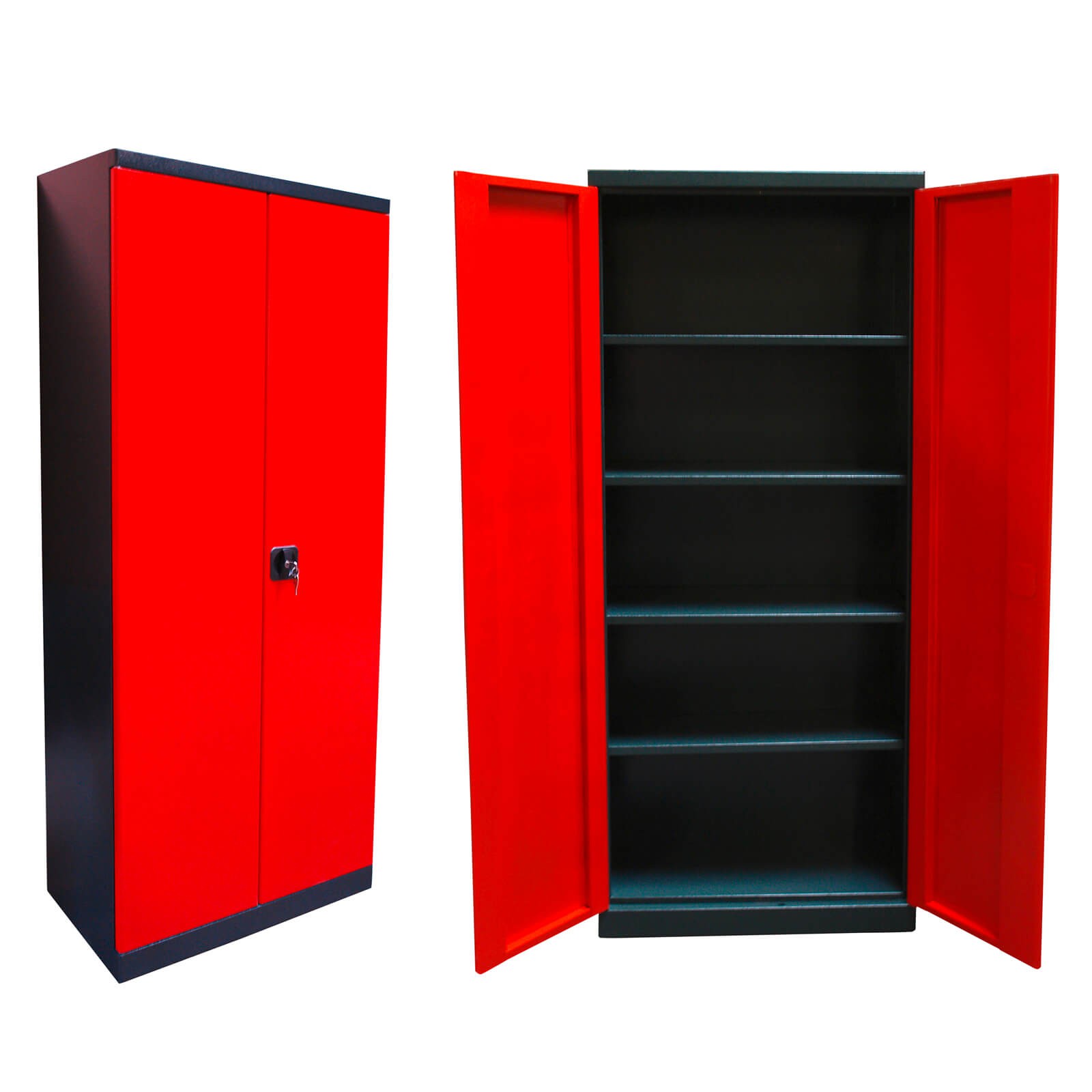 Metallschrank ROT 192 x 78 x 58 cm – Bild 2